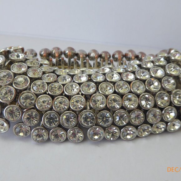 7 Row, Bezel Set Crystal Bracelet - Picture 4 of 7